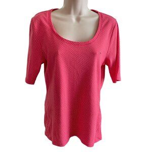 Tommy Hilfiger Womens Logo Blouse Shirt Polka Dot Size L